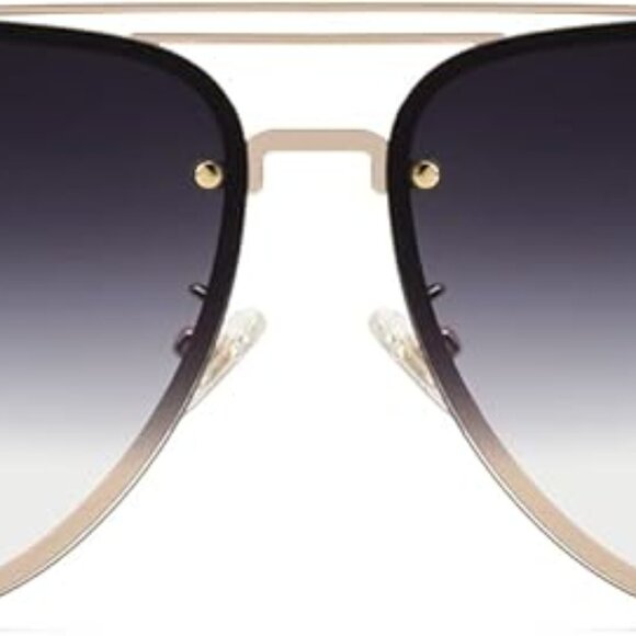 Premium Rimless Oversized Aviator Sunglasses for Women, Polarized PC Lens UV Pro main image 3